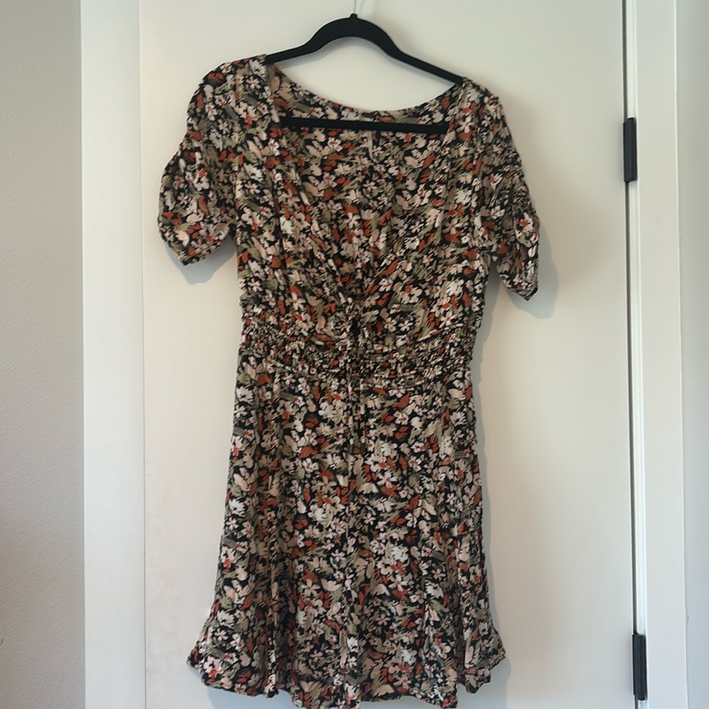 Free People Forget Me Not Floral Mini Dress Charcoal Combo Size 10 Summer